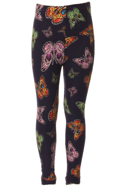 Kid's Colorful Butterfly Insect Pattern Printed Leggings