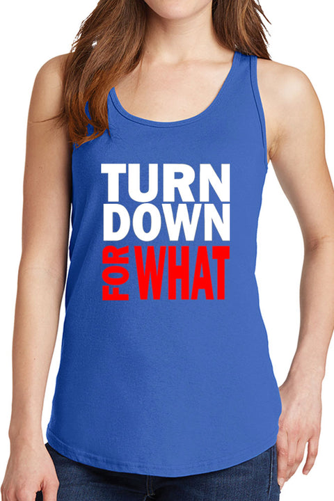 Women's Turn Down for What Core Cotton Tank Tops -XS~4XL