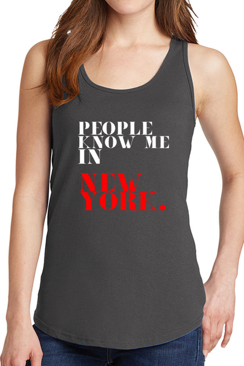 Women's People Know Me in New York Core Cotton Tank Tops -XS~4XL