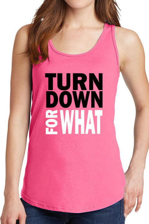 Women's Turn Down for What Core Cotton Tank Tops -XS~4XL