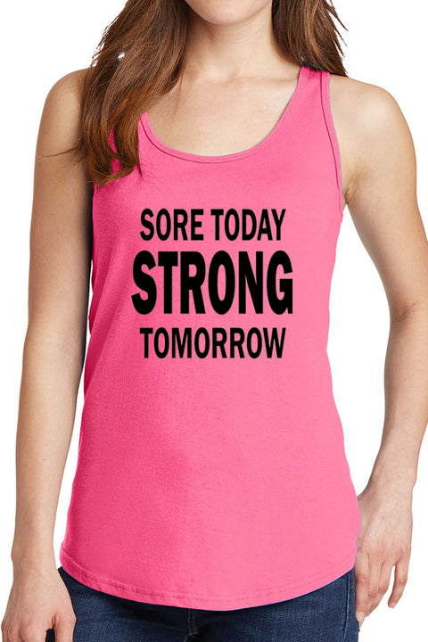 Women's Sore Today Strong Tomorrow Core Cotton Tank Tops -XS~4XL