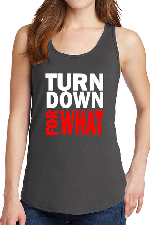 Women's Turn Down for What Core Cotton Tank Tops -XS~4XL