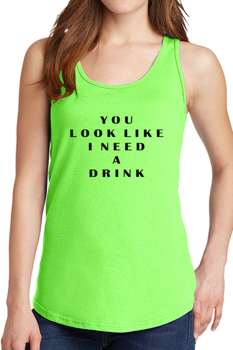 Women's You Look Like I Need A Drink Core Cotton Tank Tops -XS~4XL
