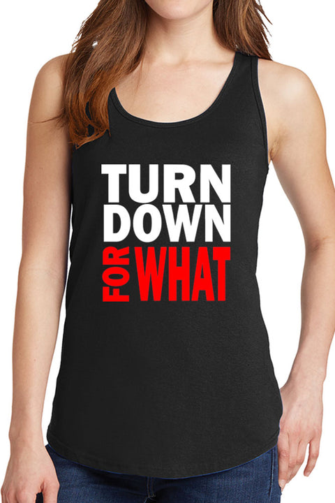 Women's Turn Down for What Core Cotton Tank Tops -XS~4XL
