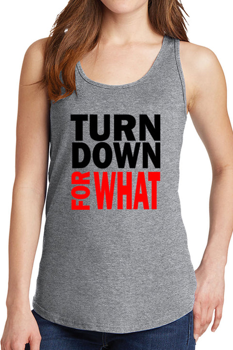 Women's Turn Down for What Core Cotton Tank Tops -XS~4XL