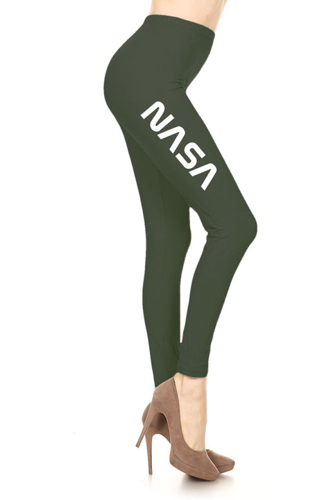 Women's NASA Letter Printed Leggings for Regular Plus 3X5X …