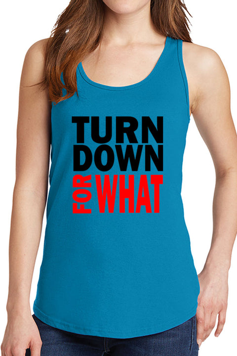Women's Turn Down for What Core Cotton Tank Tops -XS~4XL