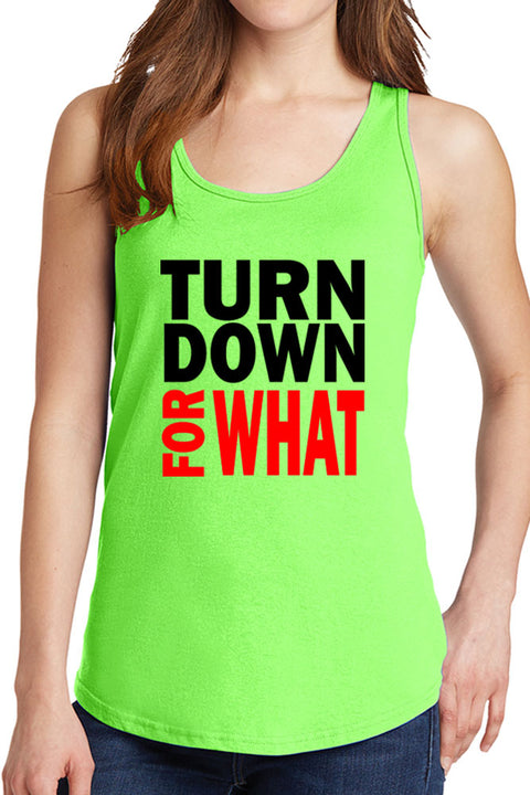 Women's Turn Down for What Core Cotton Tank Tops -XS~4XL