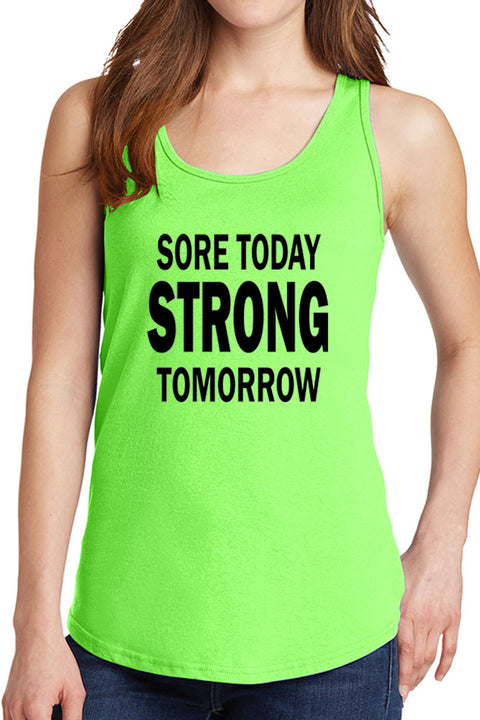 Women's Sore Today Strong Tomorrow Core Cotton Tank Tops -XS~4XL