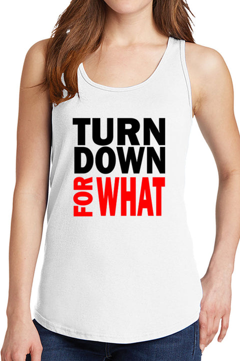Women's Turn Down for What Core Cotton Tank Tops -XS~4XL