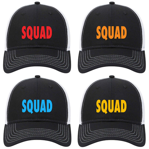 Squad Printed 6 Panel Low Profile Mesh Back Trucker Hat - Bachelorette Party