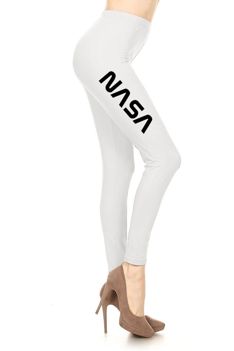 Women's NASA Letter Printed Leggings for Regular Plus 3X5X …