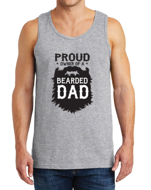 Men’s Proud Owner of a Bearded Dad Heavy Cotton Tank Tops – XS ~ 3XL