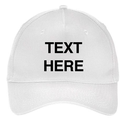 Create Your Own Text - 5 Panel Twill Adjustable Caps – Personal Custom Text