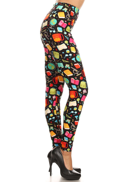 Women's Regular Back to School Pattern Printed Leggings