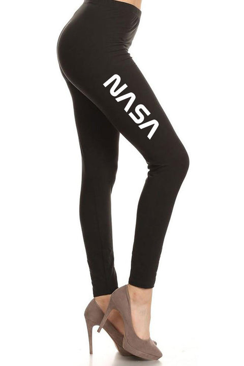 Women's NASA Letter Printed Leggings for Regular Plus 3X5X …