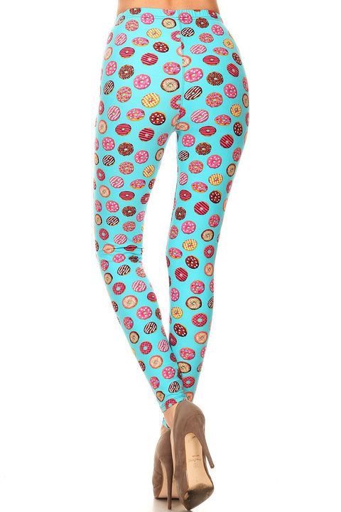 Women's Regular Donuts Yum Yum Pattern Printed Leggings