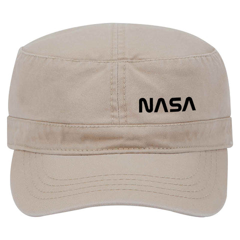 NASA Black Letter Garment Washed Superior Cotton Twill Military Hat for Men and Women