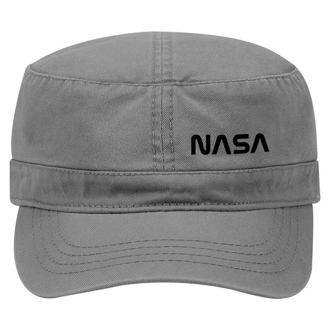 NASA Black Letter Garment Washed Superior Cotton Twill Military Hat for Men and Women