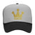 Gold Crown Glitter Printed 5 Panel High Crown Mesh Back Trucker Hat - For Men and Women