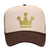 Gold Crown Glitter Printed 5 Panel High Crown Mesh Back Trucker Hat - For Men and Women