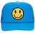 Yellow Happy Face Suede Like Feel Textured Printed Neon 5 Panel High Crown Foam Mesh Back Trucker Hat - For Men and Women