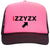 iZZYZX Logo with Arrow PU Printed Neon 5 Panel High Crown Foam Mesh Back Trucker Hat - For Men and Women