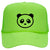 Giant Panda Suede Like Feel Textured Printed Neon 5 Panel High Crown Foam Mesh Back Trucker Hat - For Men and Women