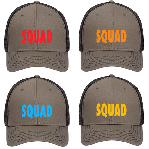 Squad Printed 6 Panel Low Profile Mesh Back Trucker Hat - Bachelorette Party