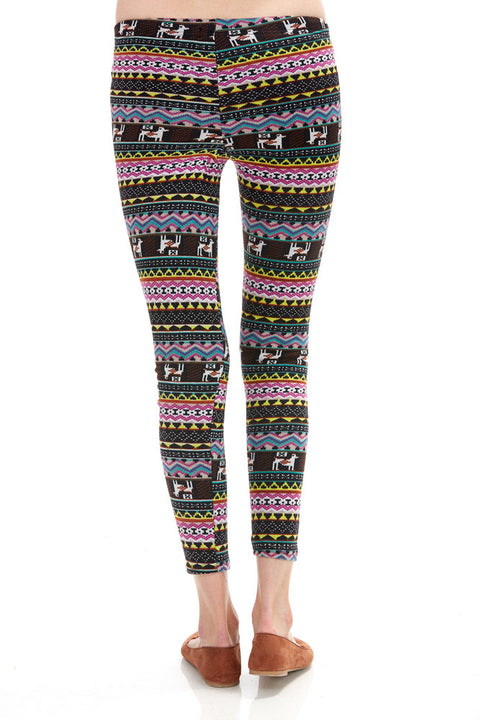 Women's Regular Dog Chevron Fleece Leggings