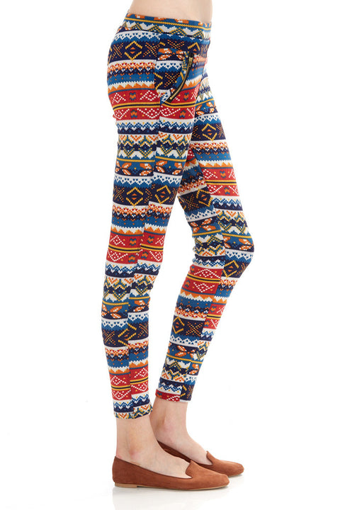 Women's Regular Southwest Multi Colored Print Leggings