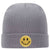 Yellow Glitter Happy Face Superior Cotton Blend 12" Classic Knit Cuff Beanies for Men & Women