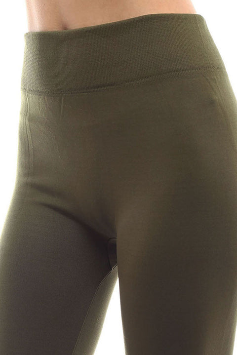 Women's Plus Solid Bright and Vibrant Color Fleece Leggings