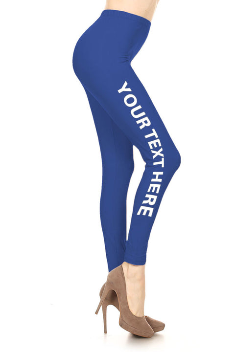 Your Own Text Customization Printed Leggings for Regular Plus 3X5X - Personalization