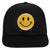 Youth Kid's Glitter Happy Face Embroidered Patch 5 Panel High Crown Foam Mesh Back Trucker Hat