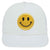 Youth Kid's Glitter Happy Face Embroidered Patch 5 Panel High Crown Foam Mesh Back Trucker Hat